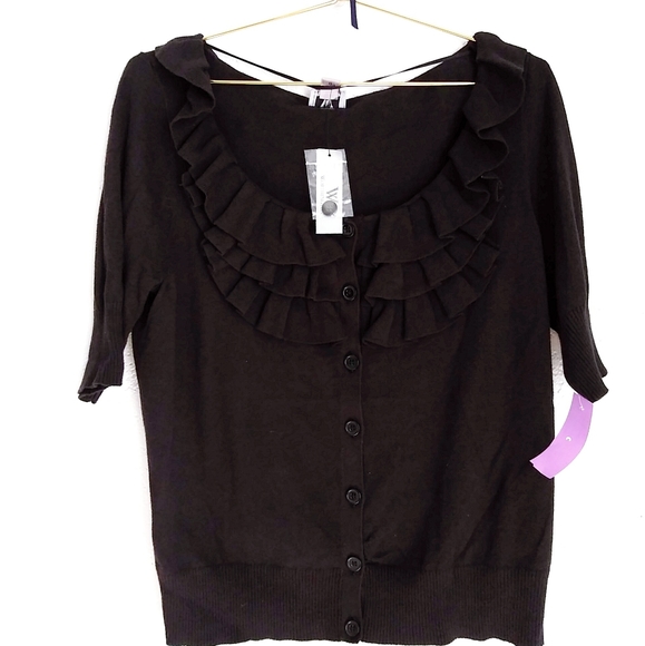 NEW WORTHINGTON BLACK CARDIGAN SWEATER SZ SMALL - Picture 2 of 5